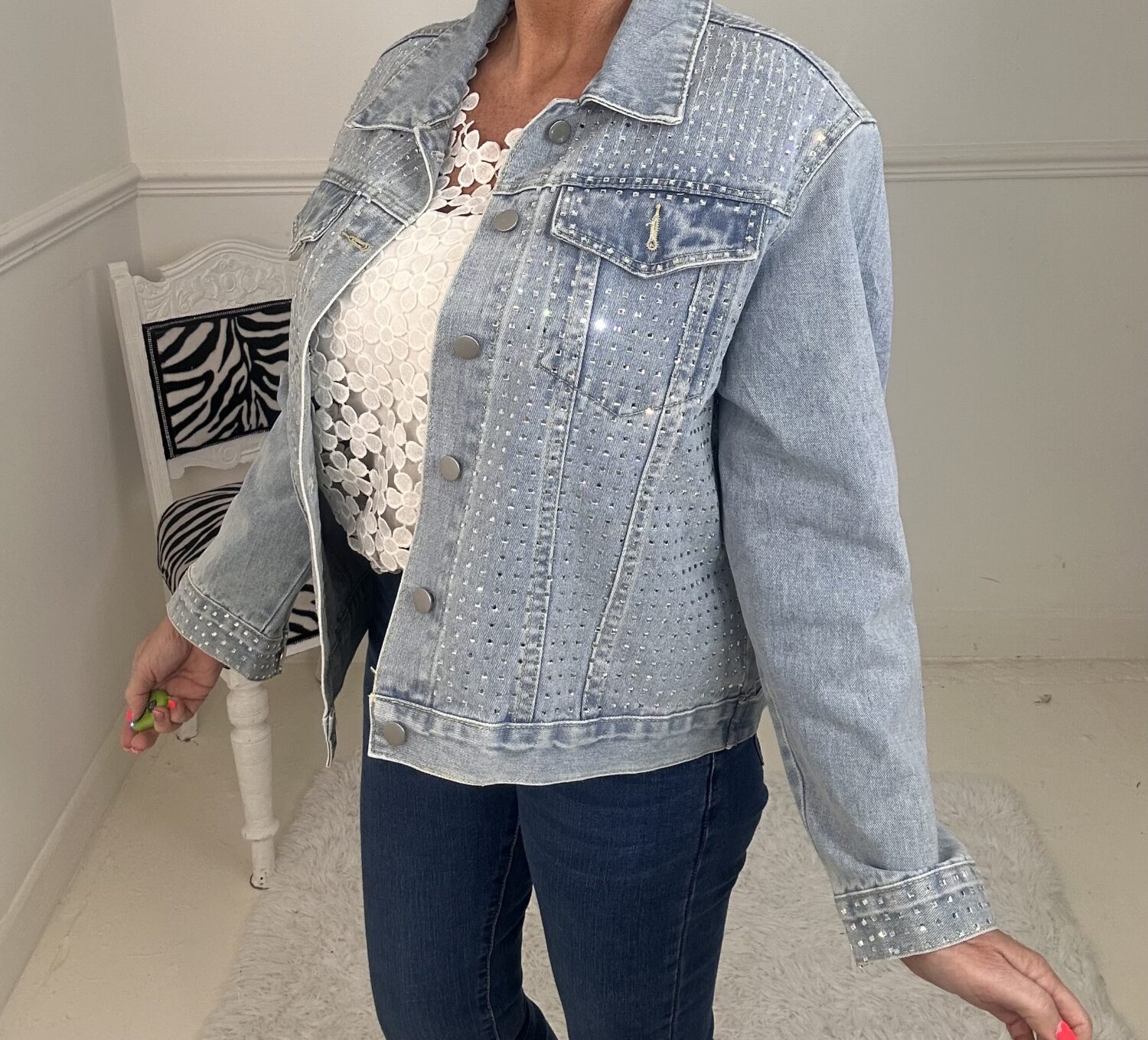 SPARKLE DIAMANTE DENIM JACKET