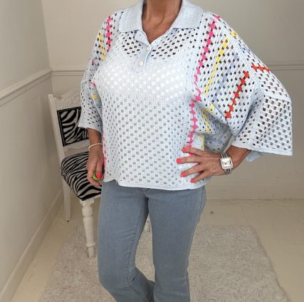 BABY BLUE LAYLEY CROCHET TOP